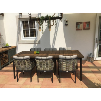 Zestaw do jadalni dla 6 osób (z poduszkami) APPLE BEE MILOU BLACK 70001347 (1 szt) / 70000034 (6 szt)