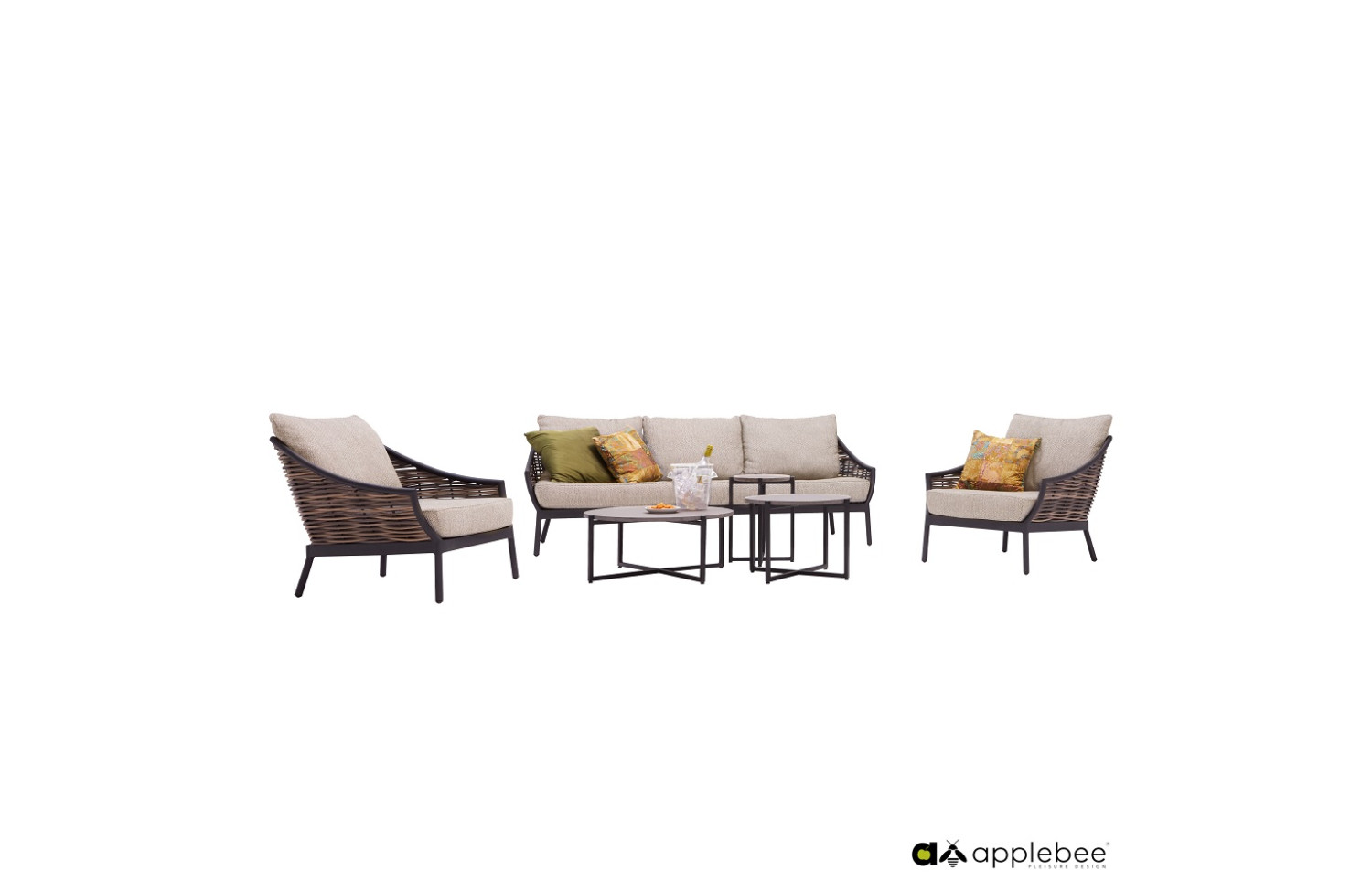 Комплект для відпочинку (з подушками) APPLE BEE MILOU BLACK 18101B1-LC (2 шт) / 18101B1-SF (1 шт) / 70001297 (1 шт) / 70001296 (1 шт)