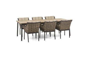 Dining Set (with cushions) APPLE BEE MILOU BLACK 70001347 (1 pc) / 70000034 (6 pcs)