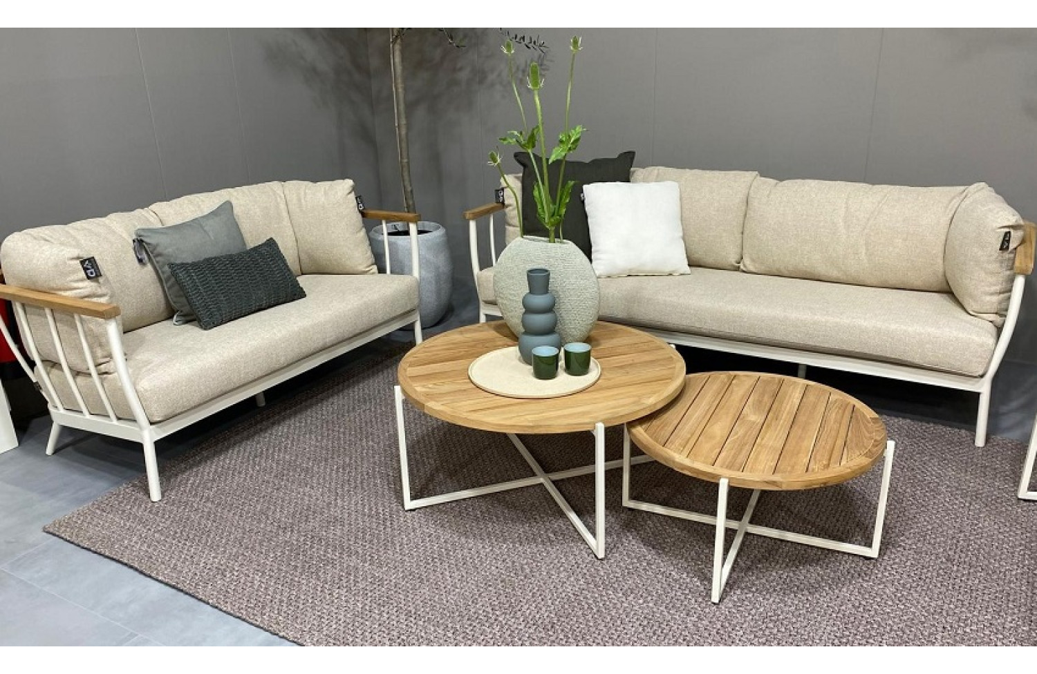 Lounge set (with cushions) APPLE BEE CONDOR OYSTER 72000409 (2 pcs) / 72000410 (1 pc) / 72000412 (1 pc) / 72000414 (1 pc) / 72000415 (1 pc)