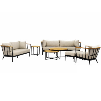 Zestaw wypoczynkowy dla 6 osób (z poduszkami) APPLE BEE CONDOR 70001274 / 70001273 / 70001272 / 70001295 / 70001296 / 70001297 / 70001275 / BLACK