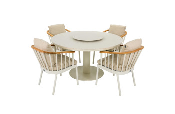 Dining Set (with cushions) APPLE BEE MELVILLE & CONDOR OYSTER 72000333 (1 pc) / 72000334 (1 pc) / 72000335 (1 pc) / 72000336 (1 pc) / 72000408 (4 pc)