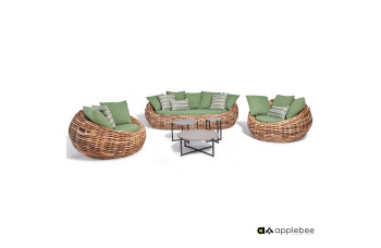 Zestaw wypoczynkowy dla 5 osób (z poduszkami) APPLE BEE COCOON 18011B1-SF (1 szt) / 18011B1-LC (2 szt) / 70001297 (1 szt) /70001296 (1 szt) / 70001295 (1 szt)