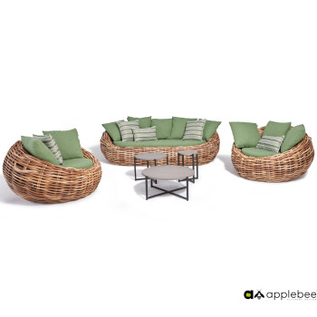 Zestaw wypoczynkowy dla 5 osób (z poduszkami) APPLE BEE COCOON 18011B1-SF (1 szt) / 18011B1-LC (2 szt) / 70001297 (1 szt) /70001296 (1 szt) / 70001295 (1 szt)