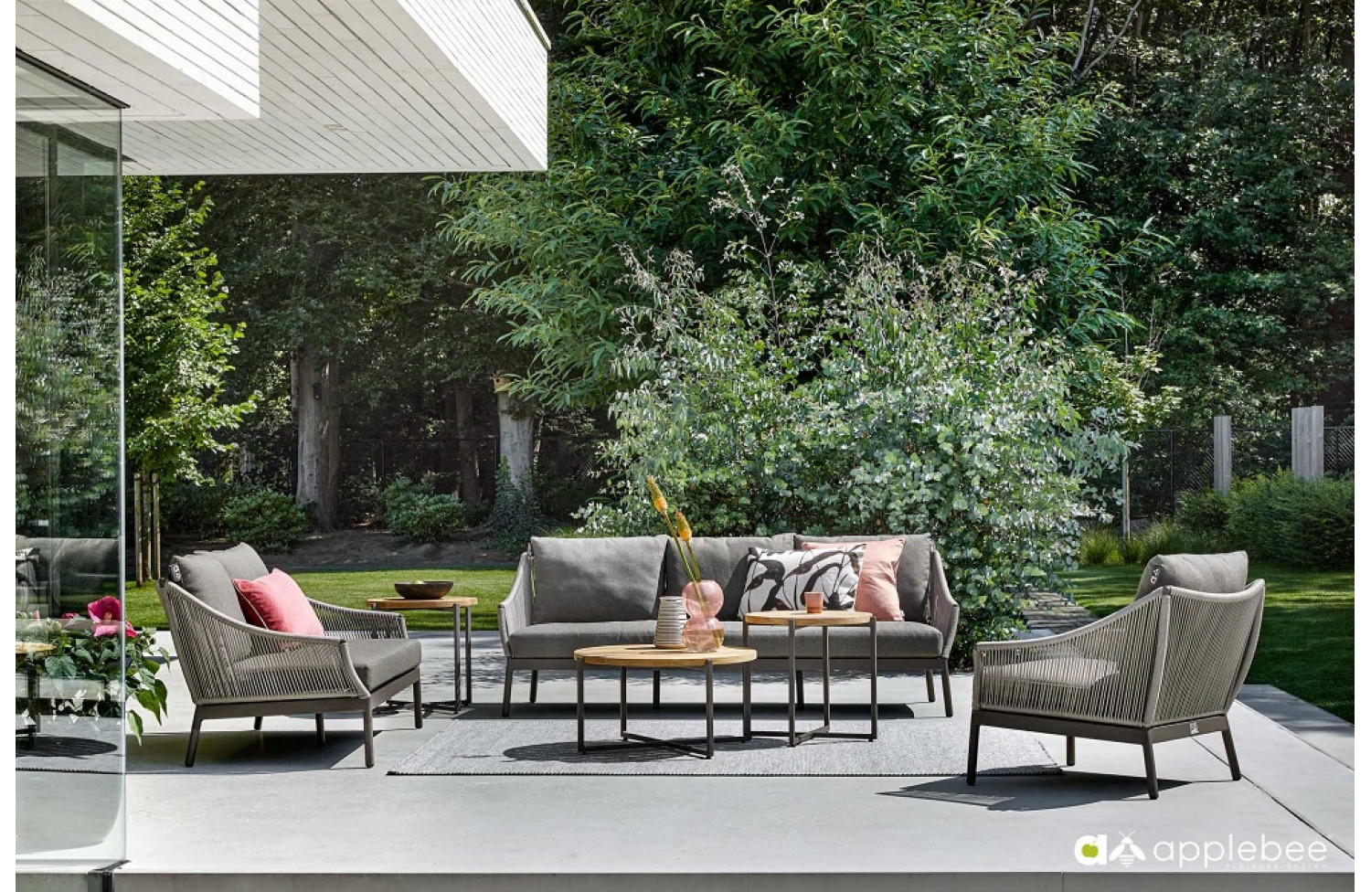 Lounge set (with cushions) APPLE BEE BIJOU 70001569 (1 pc) / 70001567 (2 pcs) / 70001628 (1 pc) / 70001629 (1 pc) /TAUPE/GREY