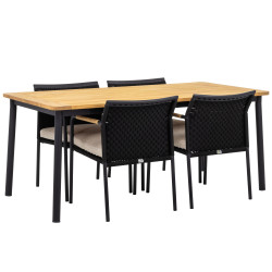 Zestaw do jadalni dla 4 osób (z poduszkami) APPLE BEE ELLE 70001211 (1 szt) / 70001210 (4 szt)