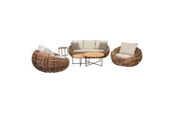 Lounge set (with cushions) APPLE BEE COCOON BOUCLE 72000461 (1 pc) / 72000457 (2 pcs) / 70001295 (1 pc) / 70001296 (1 pc) / 70001297 (1 pc)