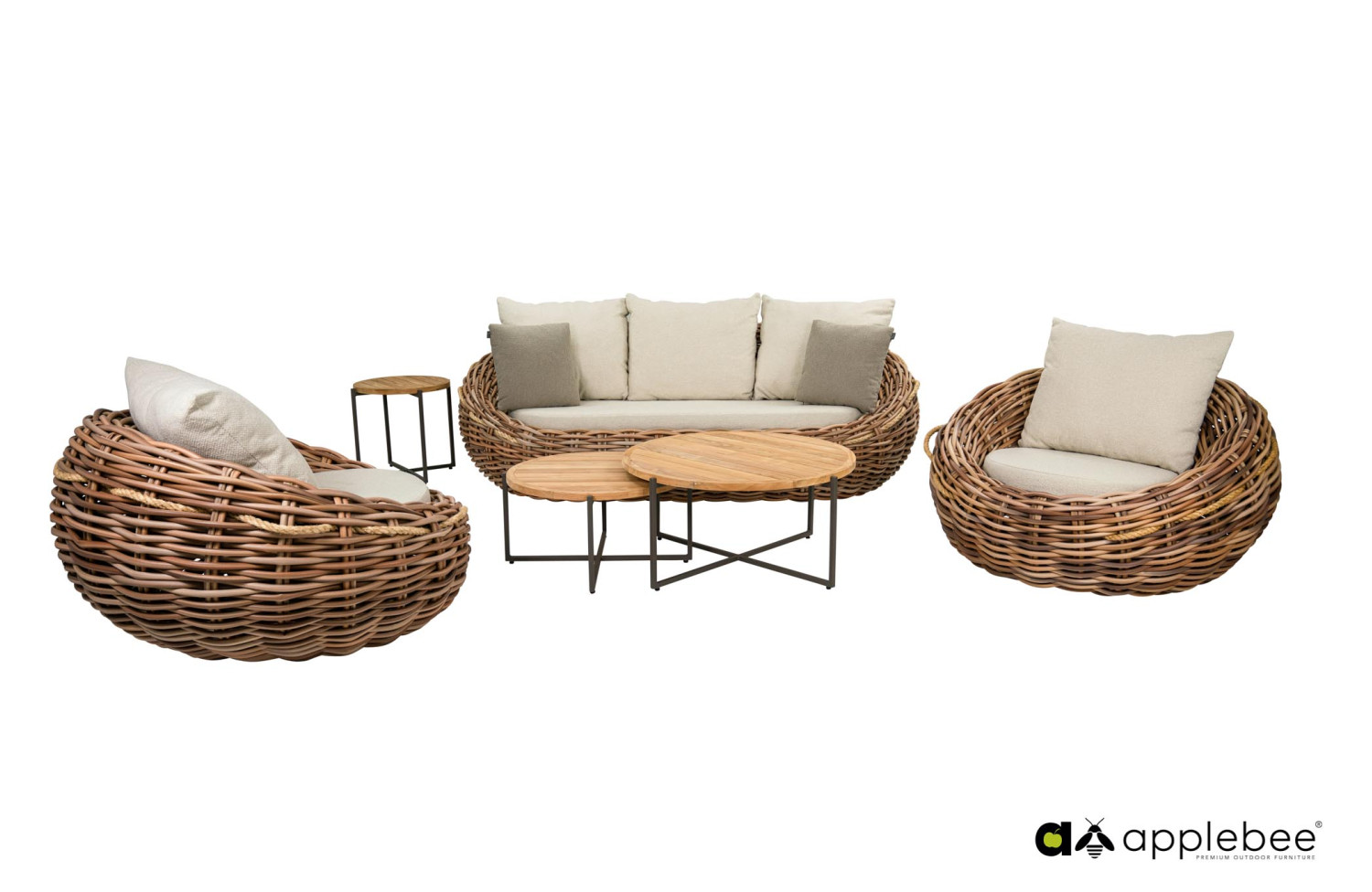 Lounge Armchair (with cushions) APPLE BEE COCOON 72000457 BEIGE