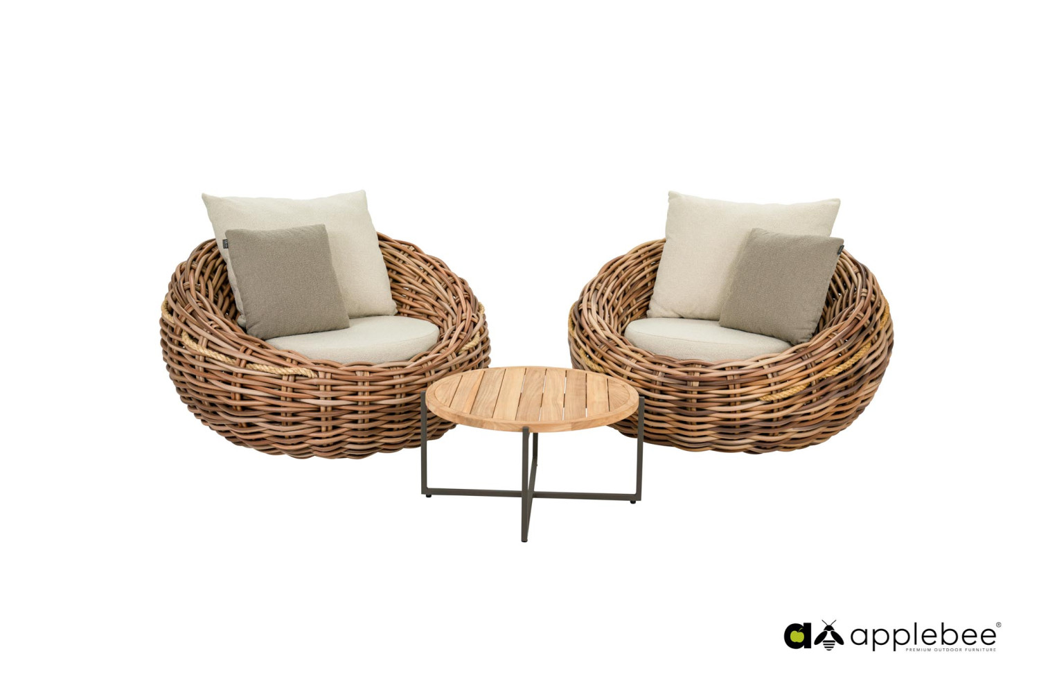 Lounge Armchair (with cushions) APPLE BEE COCOON 72000457 BEIGE