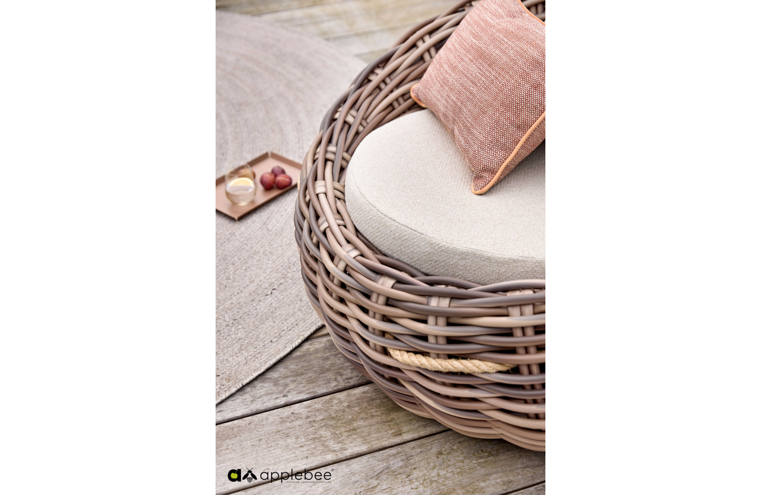 Lounge Armchair (with cushions) APPLE BEE COCOON 72000457 BEIGE