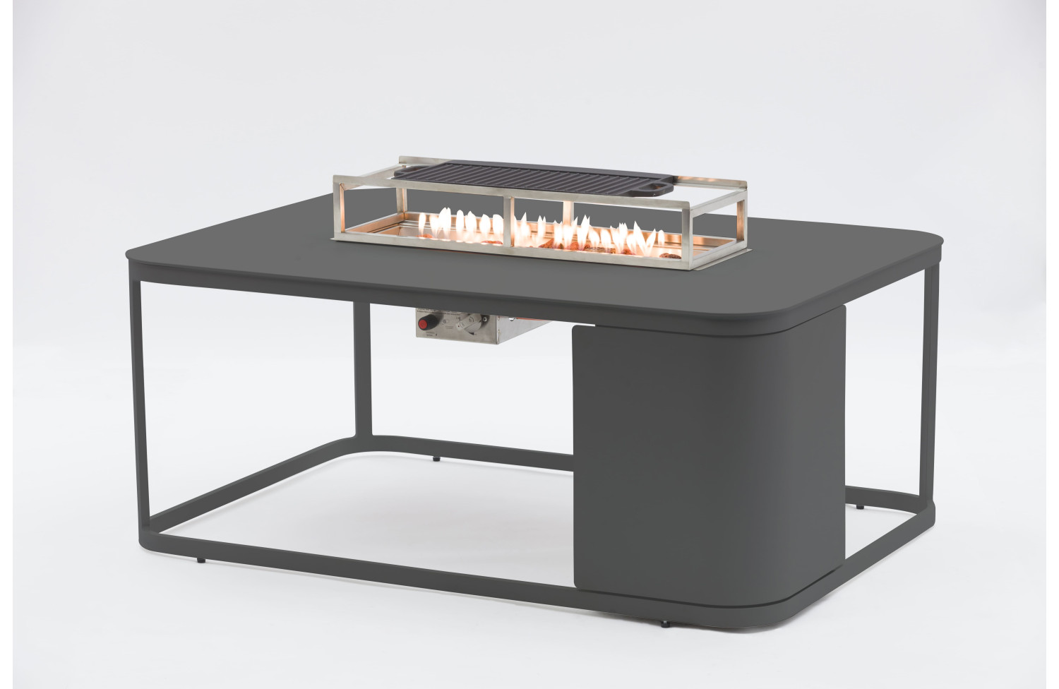 Стіл-камін прямокутний (зі склом) LAGOM FOGO Lm 01G / ANTHRACITE