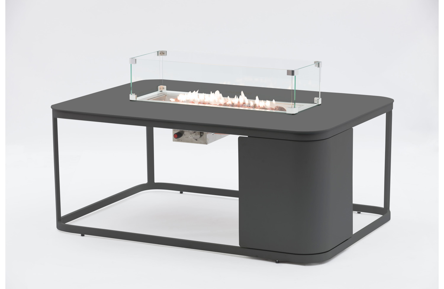 Стіл-камін прямокутний (зі склом) LAGOM FOGO Lm 01G / ANTHRACITE