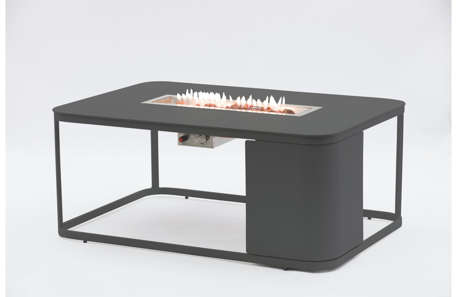 Стіл-камін прямокутний (зі склом) LAGOM FOGO Lm 01G / ANTHRACITE