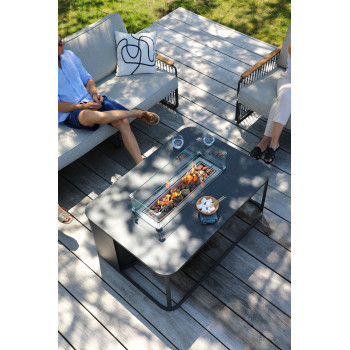 Стіл-камін прямокутний (зі склом) LAGOM FOGO Lm 01G / ANTHRACITE