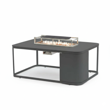 Стіл-камін прямокутний (зі склом) LAGOM FOGO Lm 01G / ANTHRACITE