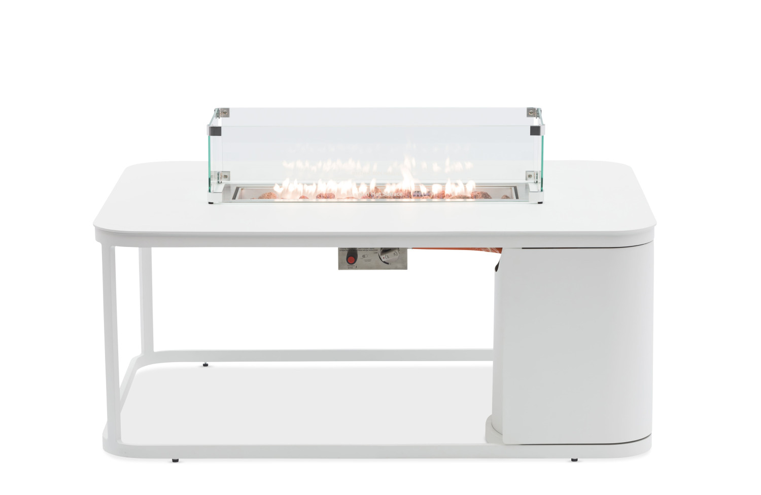 Стіл-камін прямокутний (зі склом) LAGOM FOGO Lm 01T / TAUPE