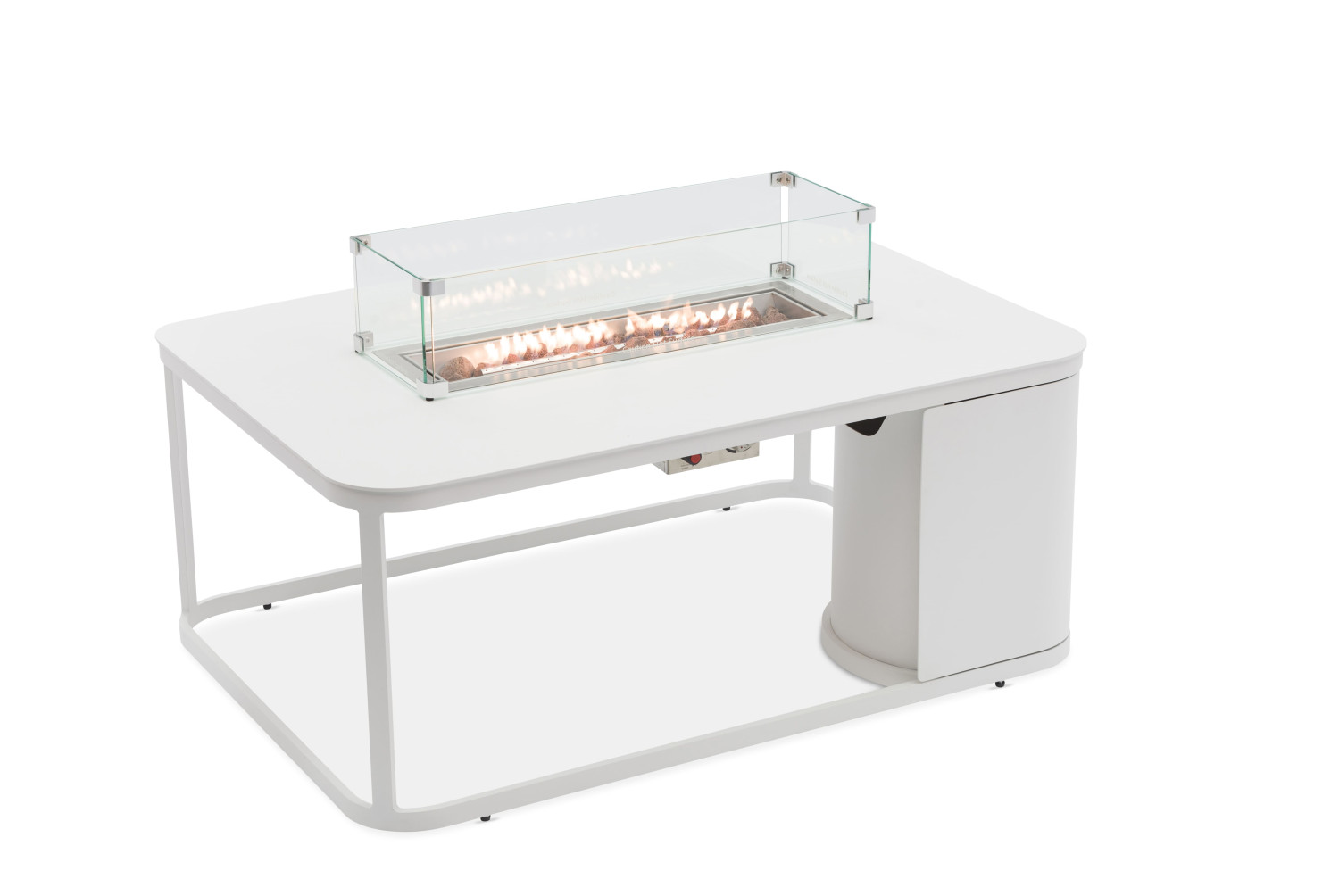 Стіл-камін прямокутний (зі склом) LAGOM FOGO Lm 01T / TAUPE