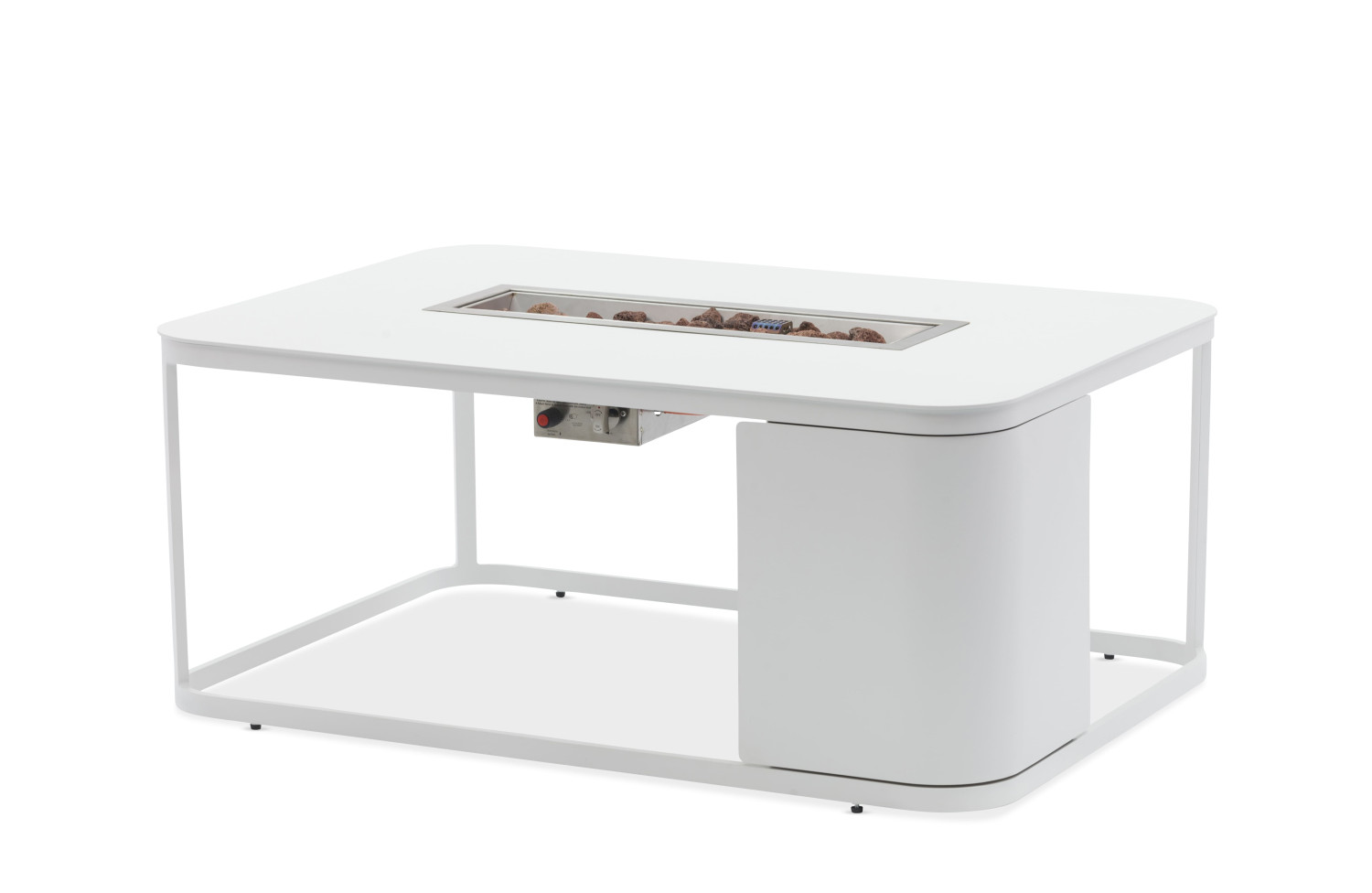 Стіл-камін прямокутний (зі склом) LAGOM FOGO Lm 01T / TAUPE