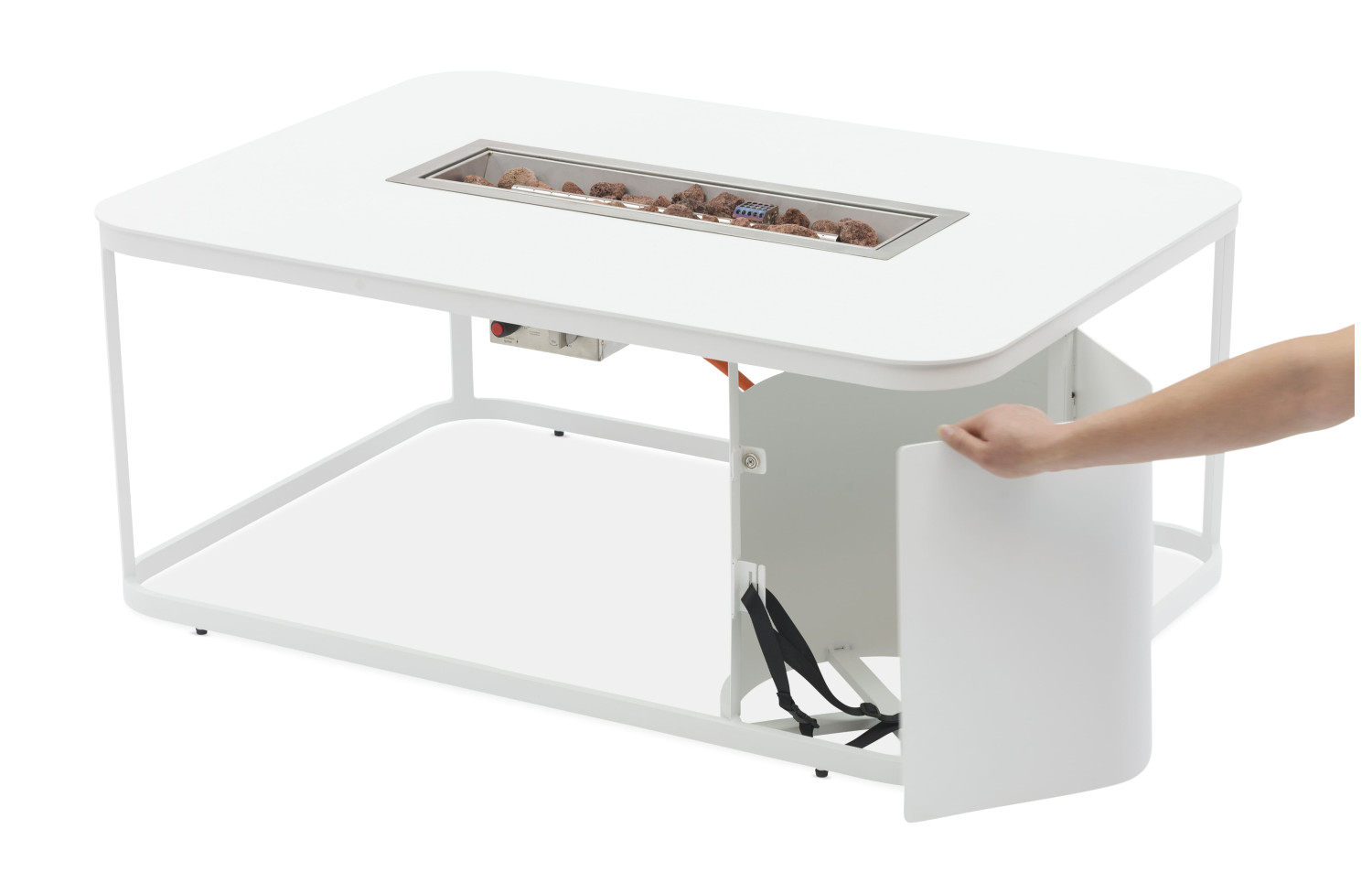 Стіл-камін прямокутний (зі склом) LAGOM FOGO Lm 01T / TAUPE