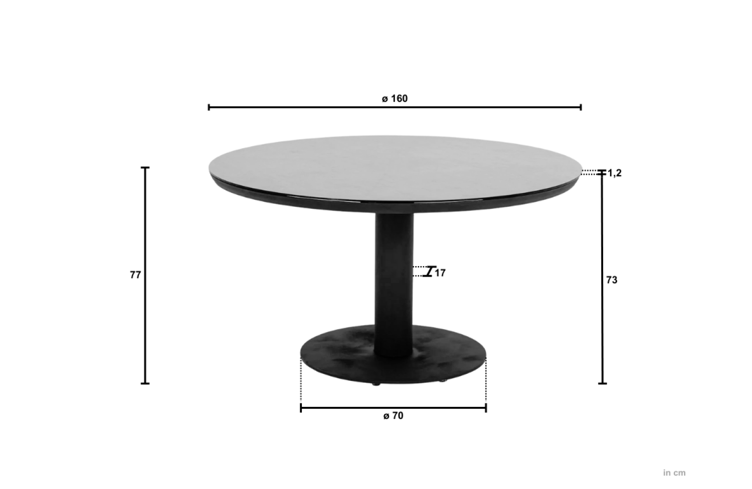 Dining Table d.160 APPLE BEE MELVILLE TAUPE/GREY 72000599 72000600 72000601