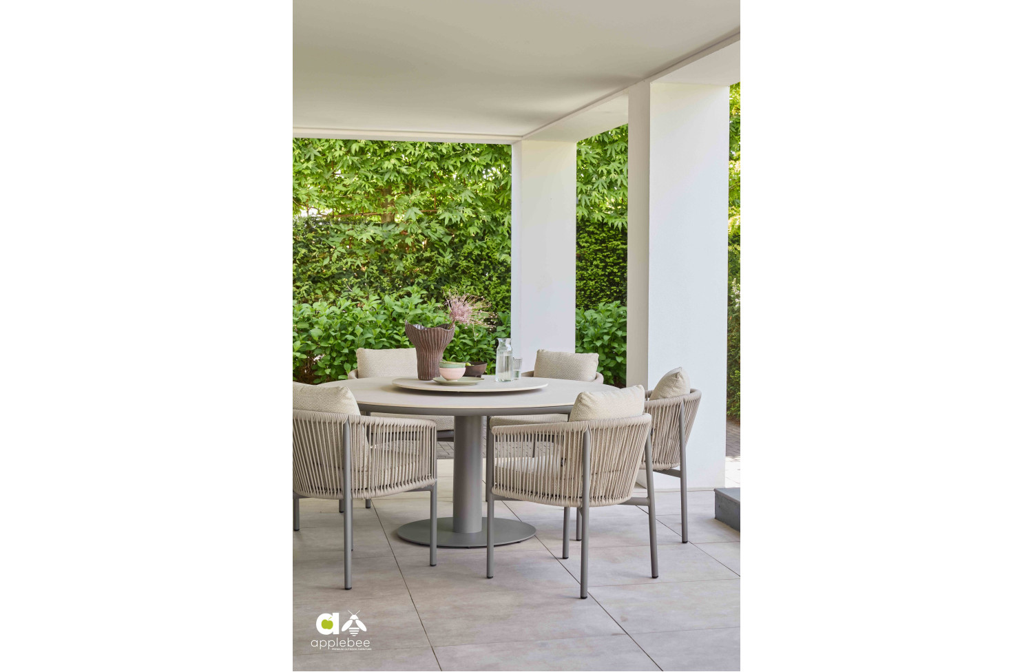 Dining Table d.160 APPLE BEE MELVILLE TAUPE/GREY 72000599 72000600 72000601