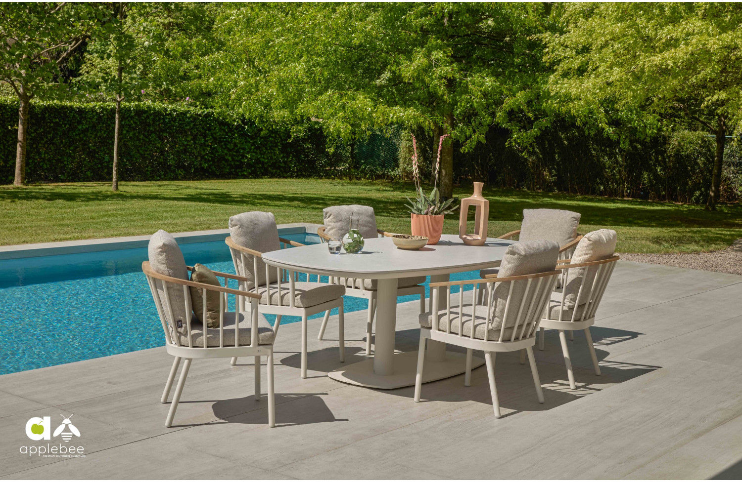 Dining Table 280 APPLE BEE MELVILLE 72000657 72000484 72000659 / OYSTER