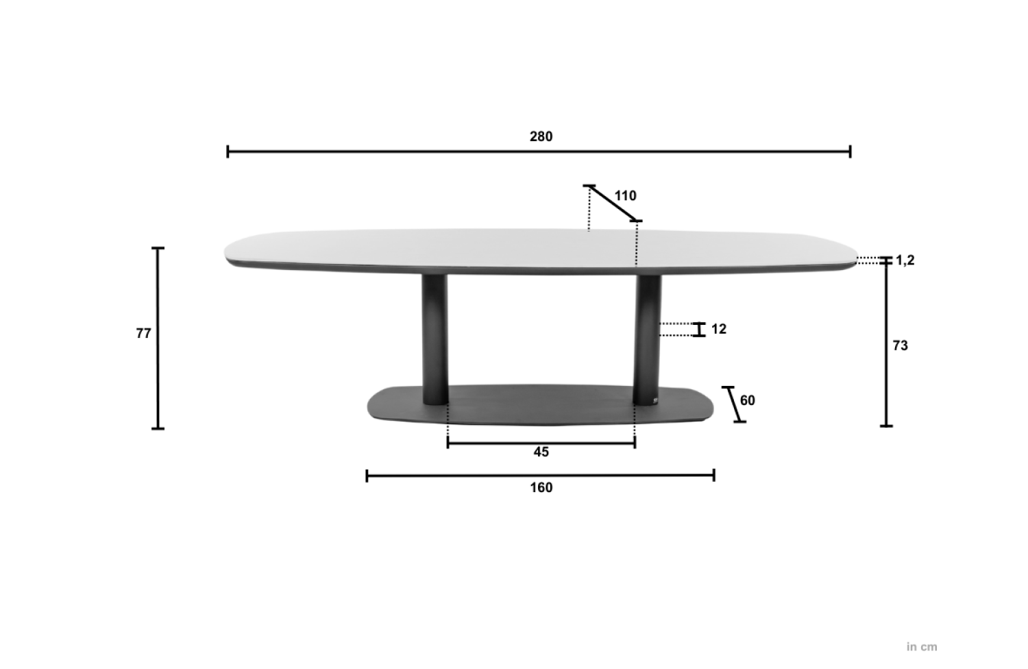 Dining Table 280 APPLE BEE MELVILLE 72000657 72000484 72000659 / OYSTER