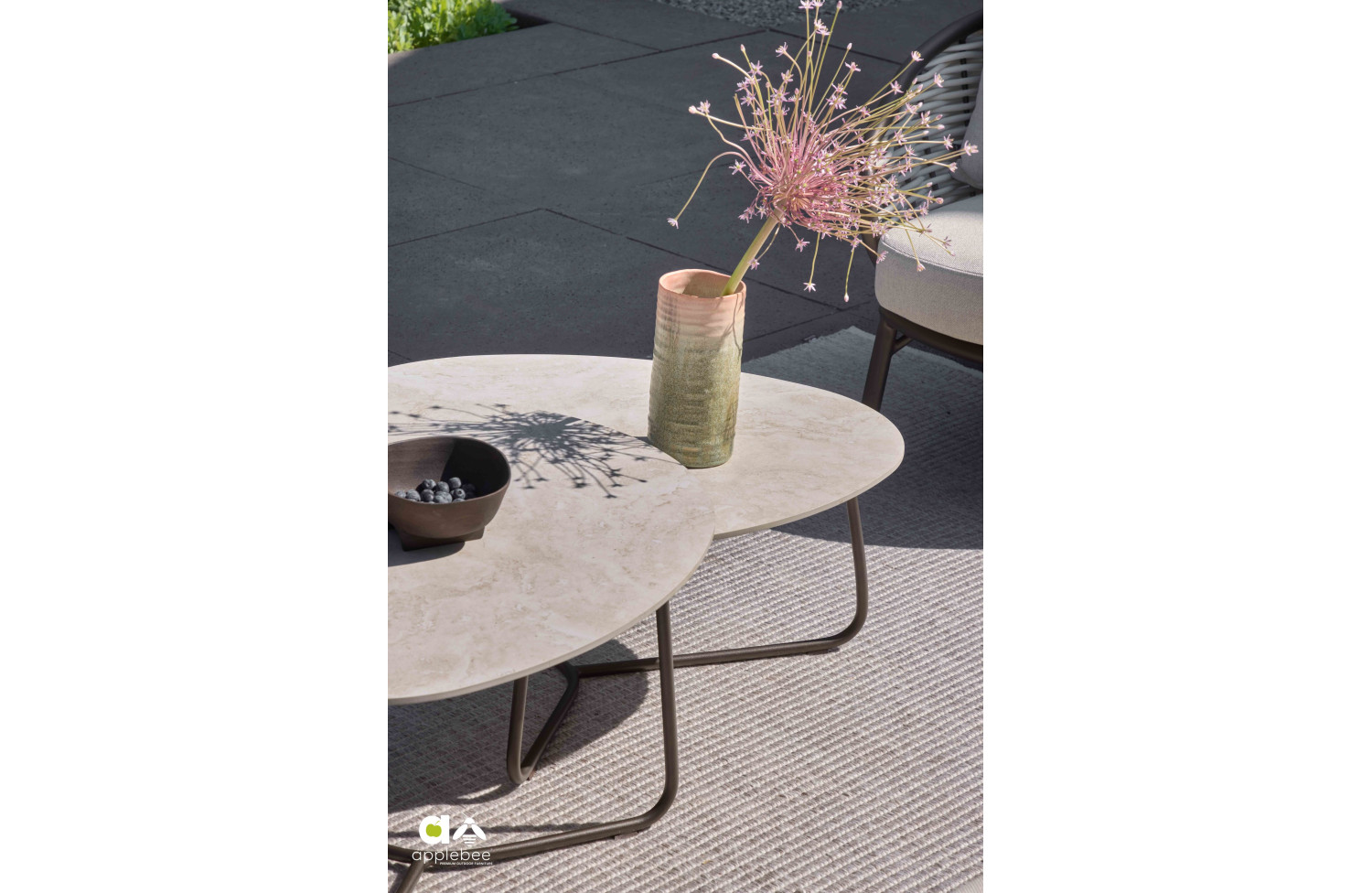 Lounge set (with cushions) APPLE BEE PINE KEY 72000652 (2 pcs) / 72000654 (1 pc) / 72000650 (1 set) / 72000655 (1 set) / BRONZE