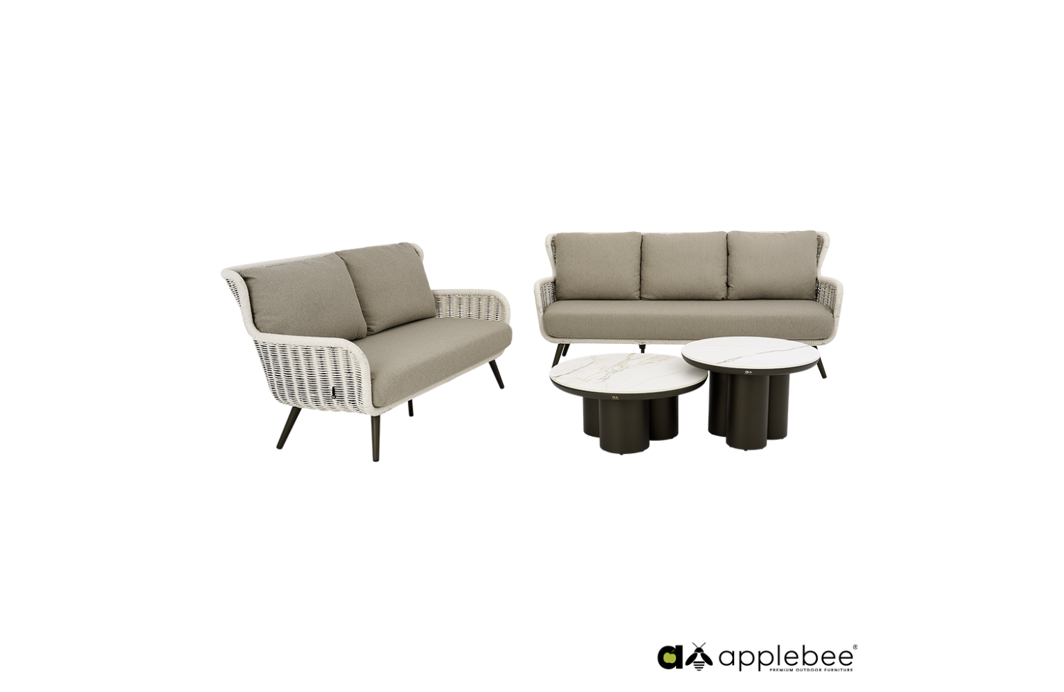 2-Seater Sofa (with cushions) APPLE BEE KEY LARGO 72000637 / BRONZE