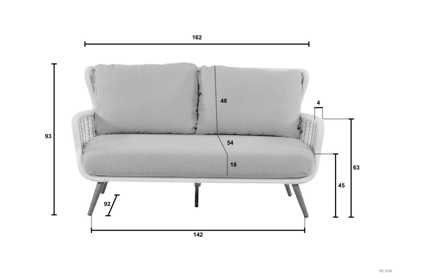 2-Seater Sofa (with cushions) APPLE BEE KEY LARGO 72000637 / BRONZE