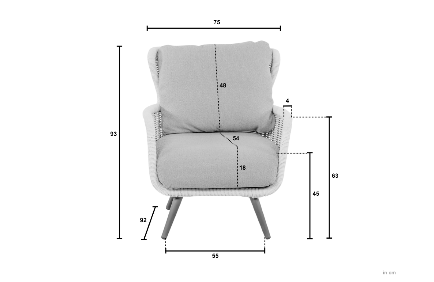 Lounge Armchair (with cushions) APPLE BEE KEY LARGO 72000636 / BRONZE