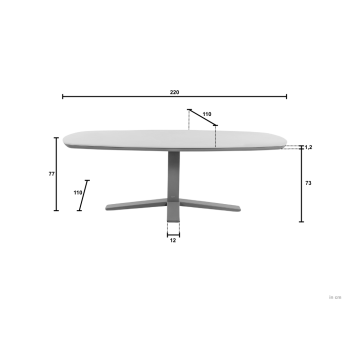 Обідній стіл 220 APPLE BEE ZANZIBAR 72000587 72000588 72000589 / TAUPE / GREY