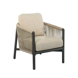 Low dining armchair (with cushions) APPLE BEE BORA BORA 72000558 TAUPE / GREY