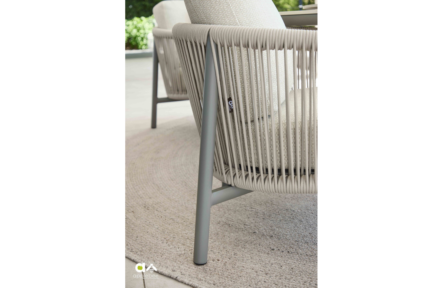 Low dining armchair (with cushions) APPLE BEE BORA BORA 72000558 TAUPE / GREY