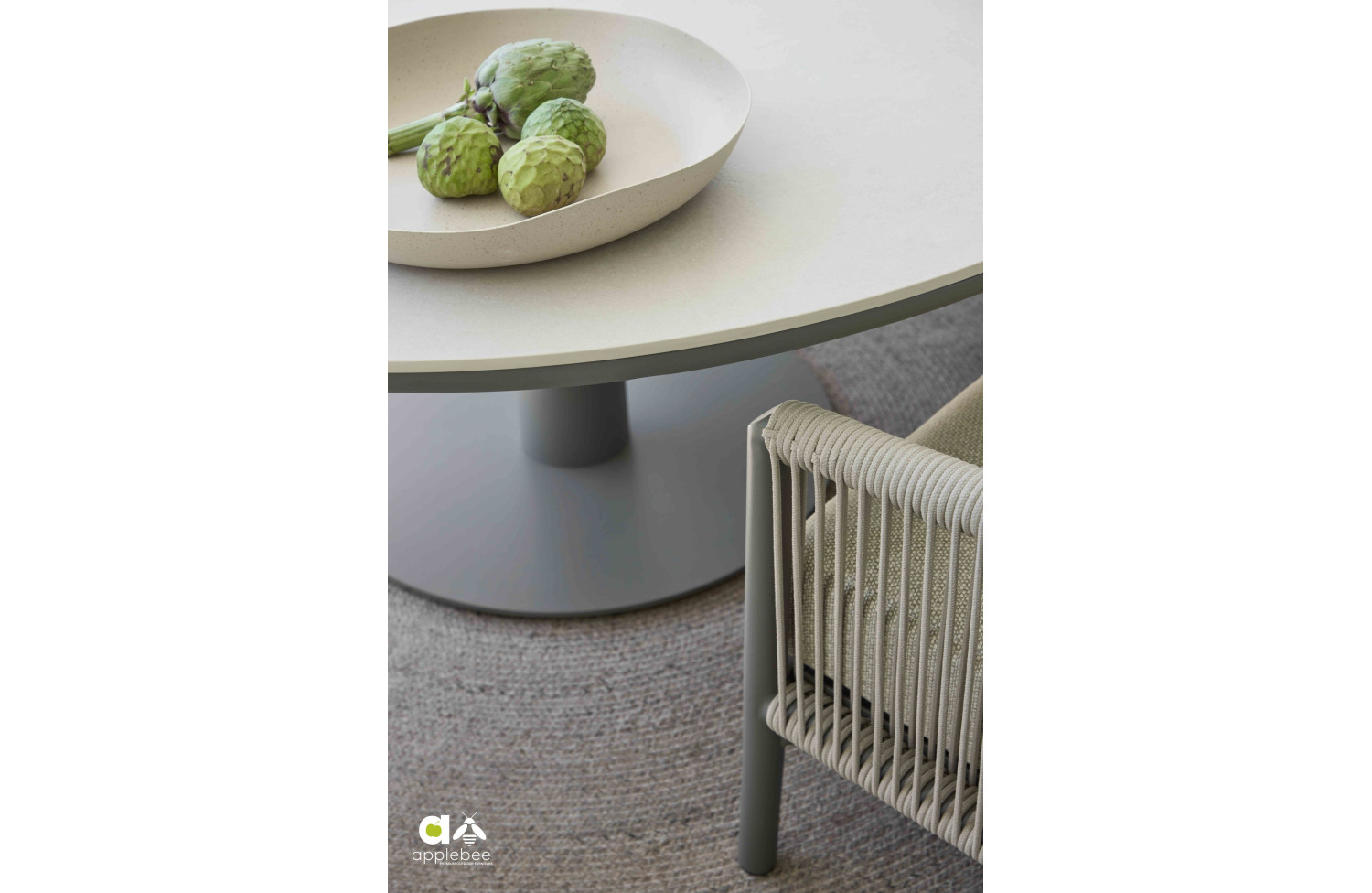 Low dining armchair (with cushions) APPLE BEE BORA BORA 72000558 TAUPE / GREY