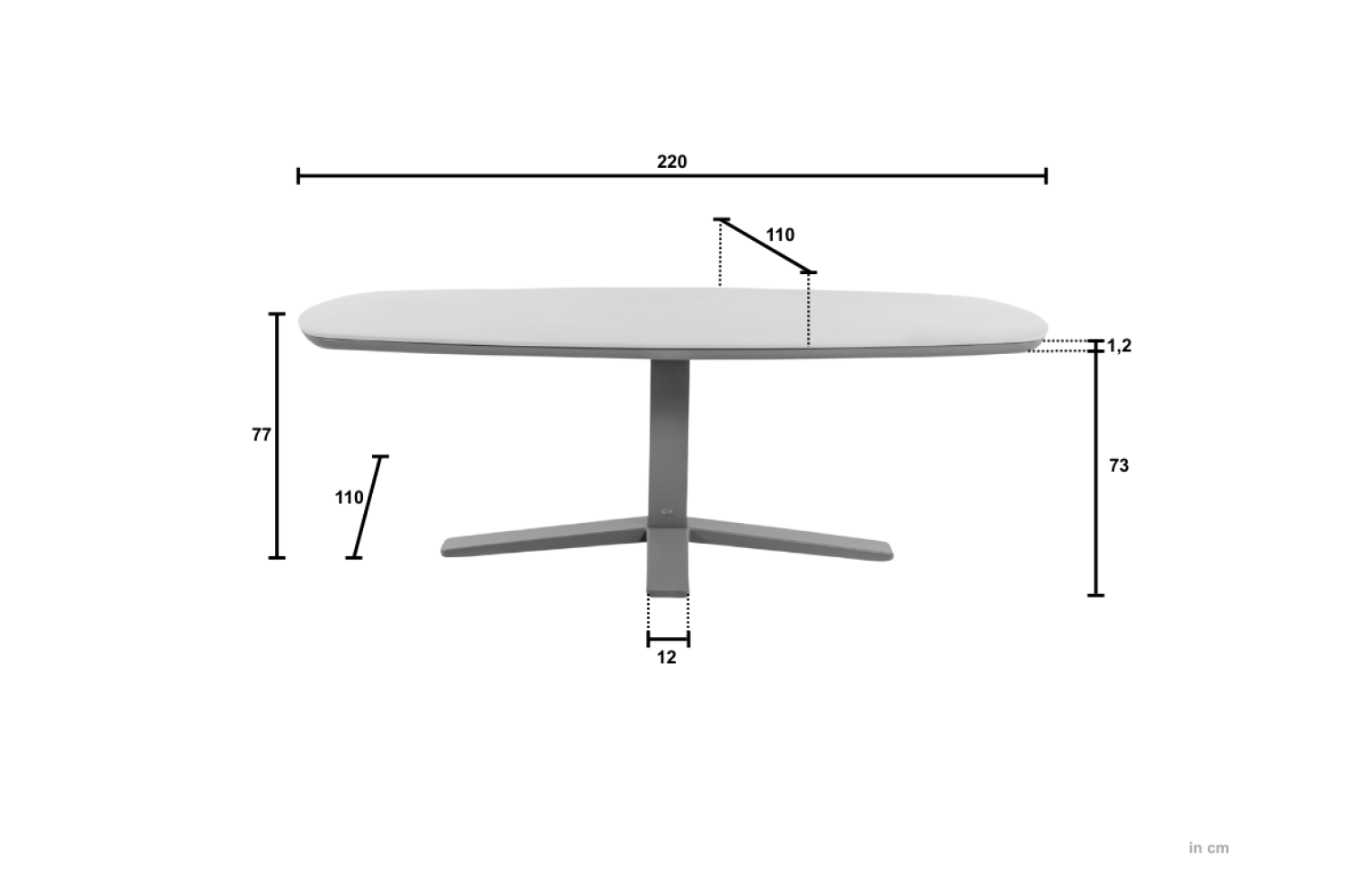 Stół do jadalni 220 APPLE BEE ZANZIBAR 72000587 72000588 72000589 / TAUPE / GREY