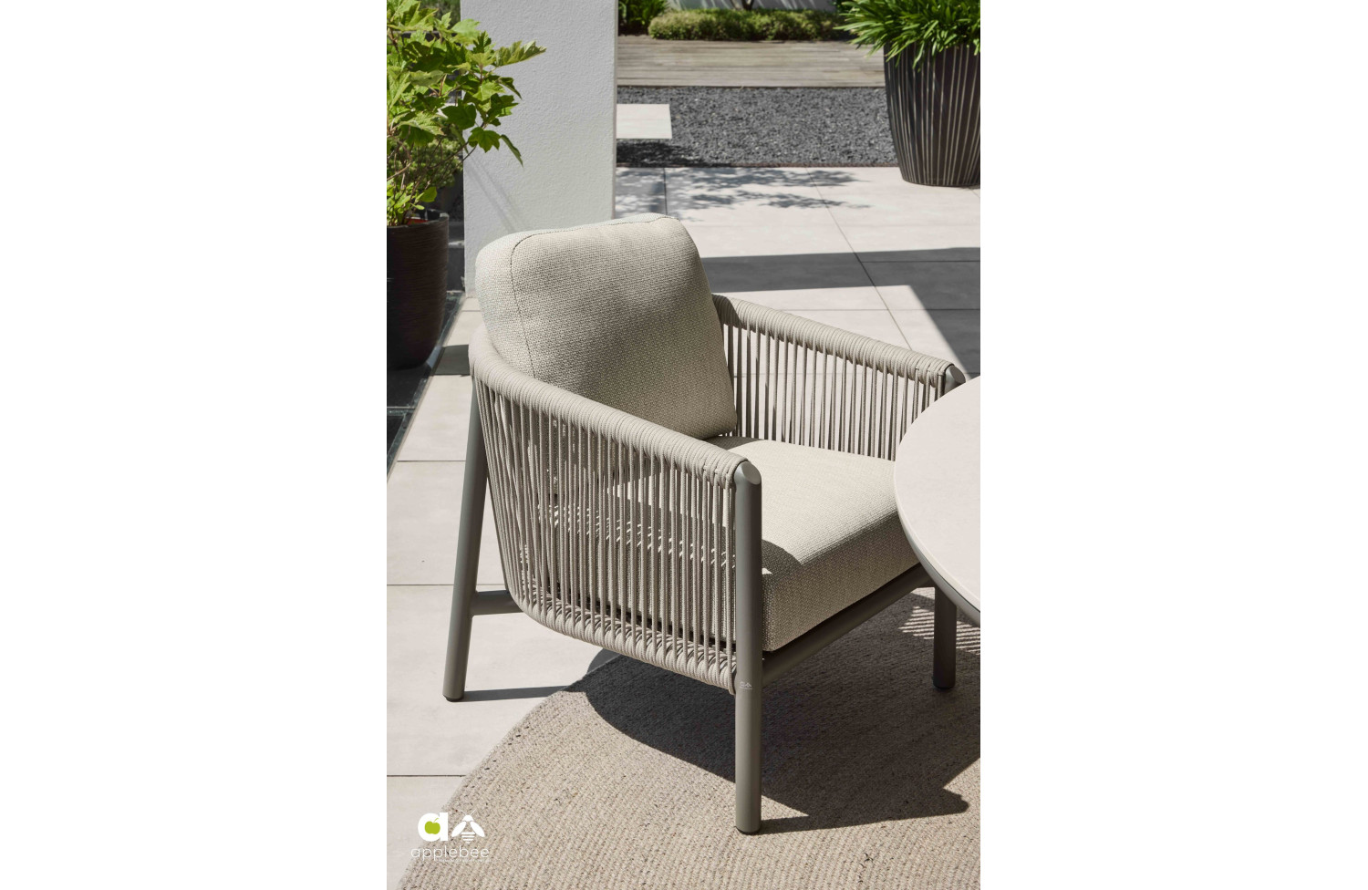 Krzesła obiadowe (Lounge) z podłokietnikami ( z poduszkami) APPLE BEE BORA BORA 72000558 TAUPE / GREY