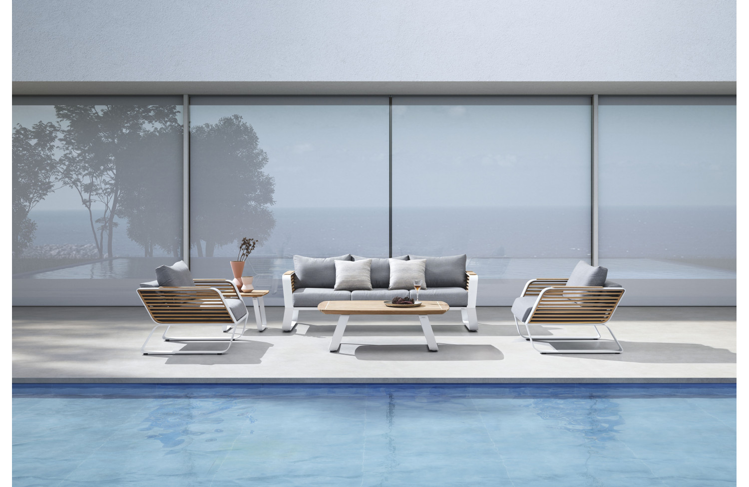 Lounge set (with cushions) HIGOLD WING 204930 / WHITE