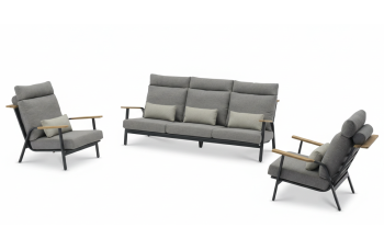 Lounge set (with cushions) LAGOM DANDY Lm 11G (1 pc) Lm 12G (2 pcs) / ANTHRACITE