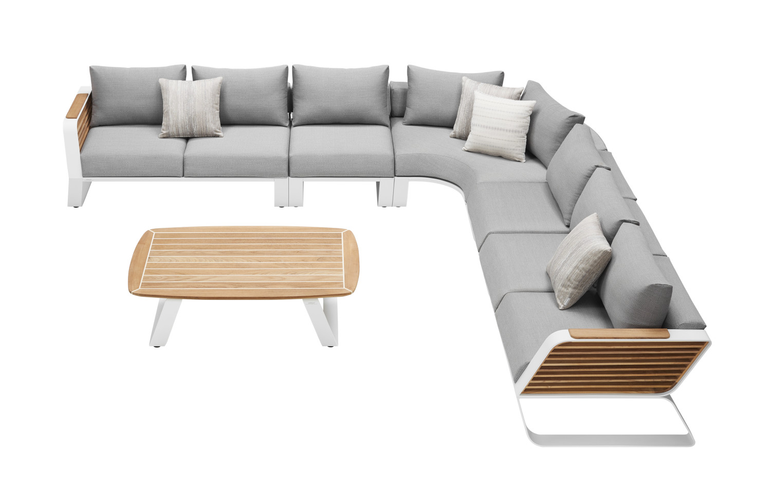 Zestaw narożny dla 5 osób (z poduszkami) HIGOLD WING 204970 / WHITE