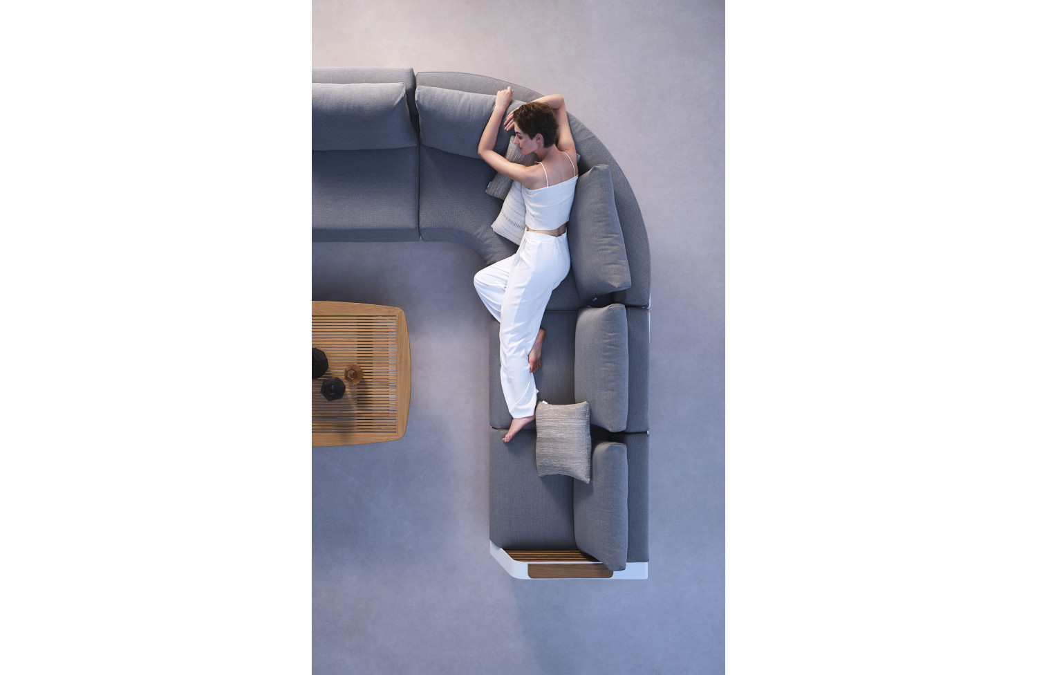 Zestaw narożny dla 5 osób (z poduszkami) HIGOLD WING 204970 / WHITE