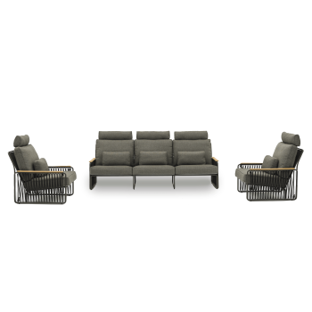 Комплект для відпочинку (з подушками) LAGOM RIVA Lm 48G (1 шт) Lm 46G (2 шт) / ANTHRACITE