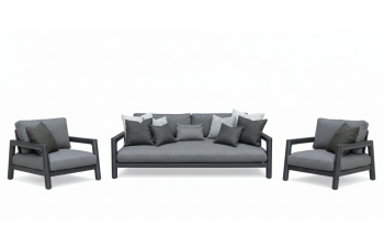 Zestaw wypoczynkowy dla 5 osób (z poduszkami) LAGOM TOLO Lm 66G (2 szt.) Lm 67G (1 szt.) / ANTHRACITE