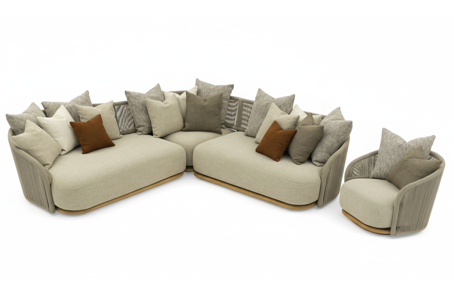 Coner set (with cushions) LAGOM WAVE Lm 82T Lm 83T Lm 84T Lm 85T Lm 86T / TAUPE
