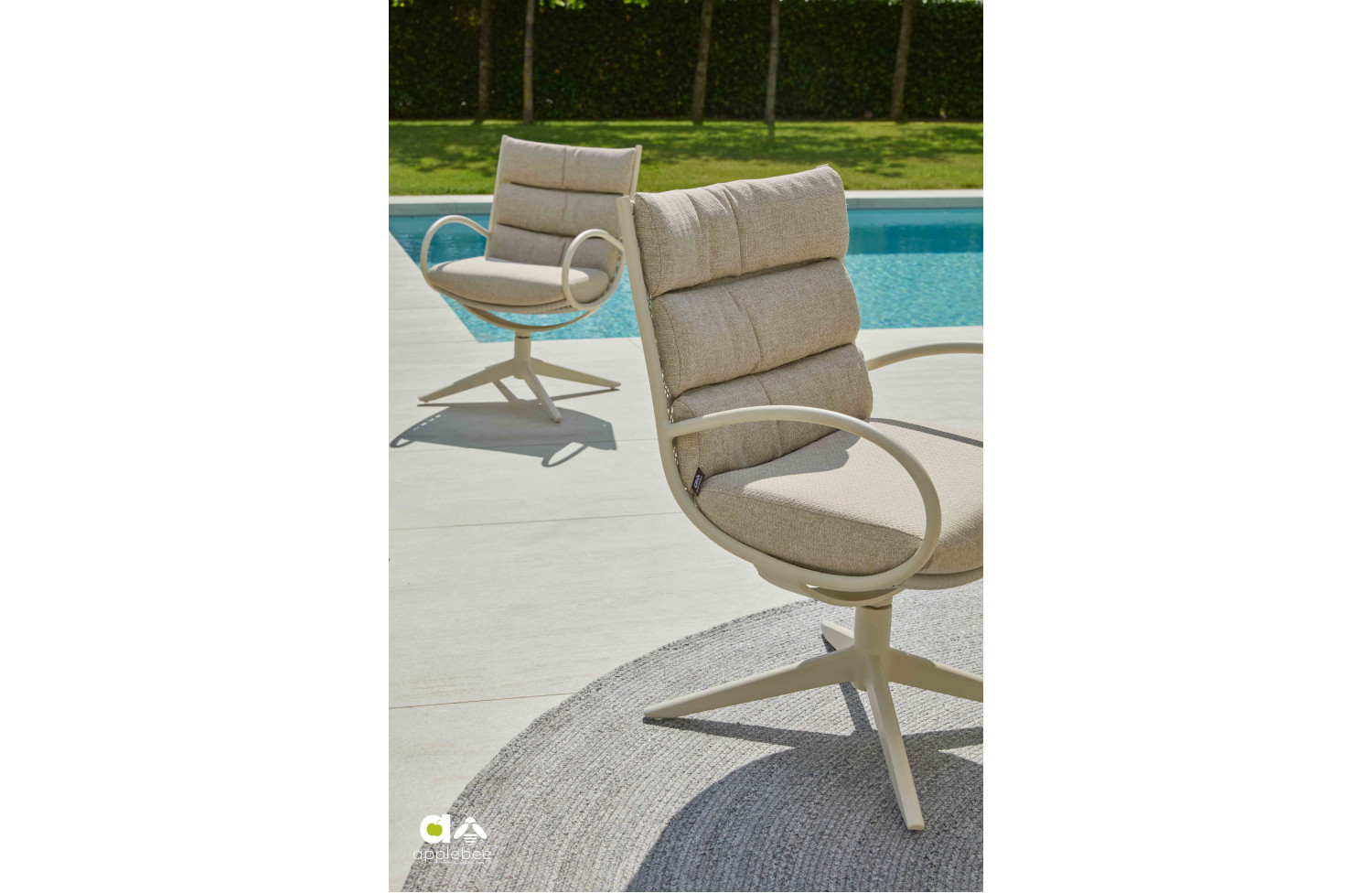 Dining Set (with cushions) APPLE BEE MELVILLE & CAMP BAY 72000333 (1 pc) / 72000334 (1 pc) / 72000335 (1 pc) / 72000336 (1 pc) / 72000574 (5 pcs) / OYSTER (TAUPE)