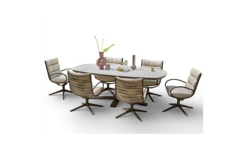 Dining Set 220 (with cushions) APPLE BEE ZANZIBAR & CAMP BAY 72000590 (1 pc) / 72000591 (1 pc) / 72000592 (1 pc) / 72000573 (6 pcs) / BRONZE