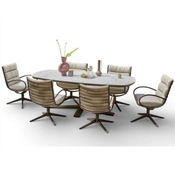 Dining Set 220 (with cushions) APPLE BEE ZANZIBAR & CAMP BAY 72000590 (1 pc) / 72000591 (1 pc) / 72000592 (1 pc) / 72000573 (6 pcs) / BRONZE