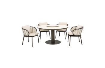 Dining Set (with cushions) APPLE BEE MELVILLE & PINE KEY 72000611 (1 pc) / 72000612 (1 pc) / 72000613 (1 pc) / 72000336 (1 pc) / 72000651 (4 pcs) / BRONZE