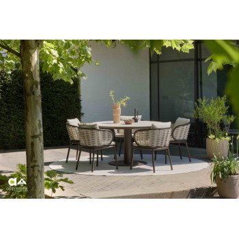 Dining Set (with cushions) APPLE BEE MELVILLE & PINE KEY 72000611 (1 pc) / 72000612 (1 pc) / 72000613 (1 pc) / 72000336 (1 pc) / 72000651 (4 pcs) / BRONZE