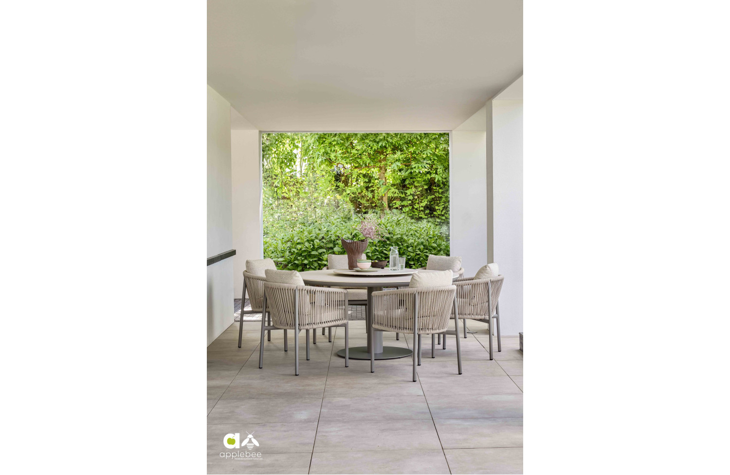 Dining Set APPLE BEE 160 MELVILLE & BORA BORA 72000599 (1 pc) / 72000600 (1 pc) / 72000601 (1 pc) / 72000602 (1 pc) / 72000557 (6 pcs) / TAUPE/GREY